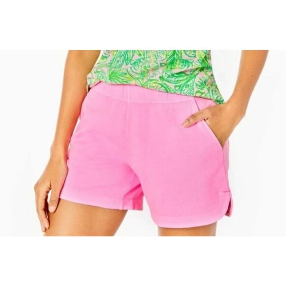 Lilly Pulitzer Kylar Knit 5” Inseam Pink Terry Pull On Beach Lounge Shorts XXS** - Picture 3 of 16
